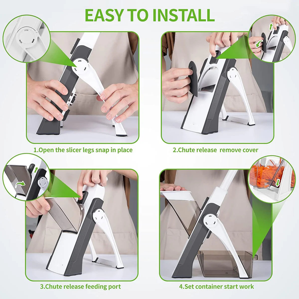 Adjustable Vegetable Cutter, 4-in-1 Mandoline