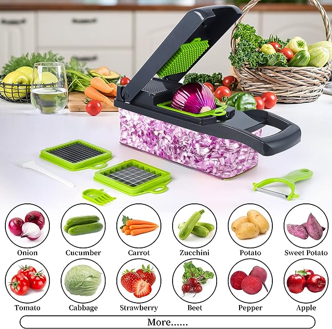 Multifunctional 16-in-1 Vegetable Cutter Chopper and Slicer