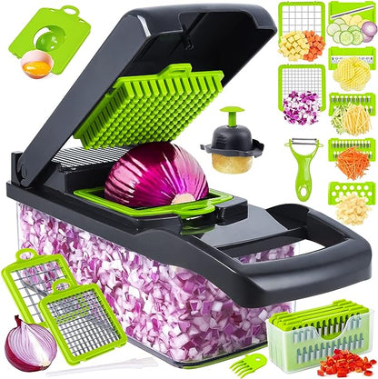 Multifunctional 16-in-1 Vegetable Cutter Chopper and Slicer