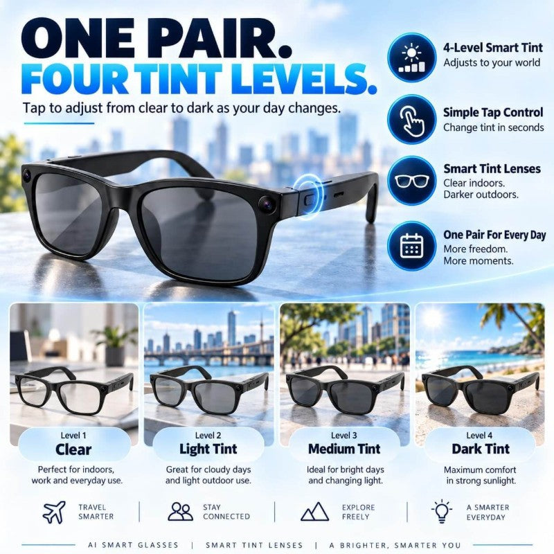 AI Smart Glasses with 8MP Camera