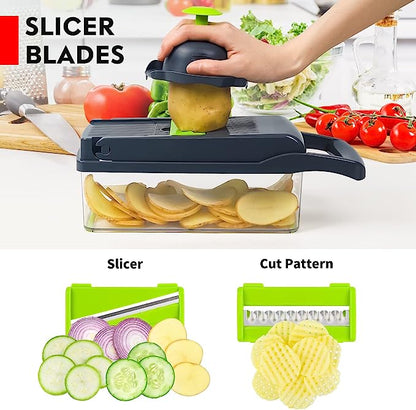 Multifunctional 16-in-1 Vegetable Cutter Chopper and Slicer