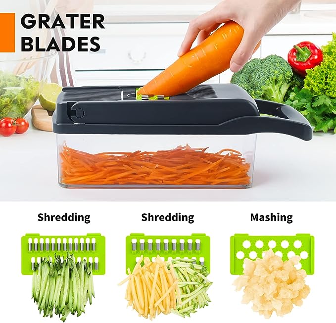 Multifunctional 16-in-1 Vegetable Cutter Chopper and Slicer