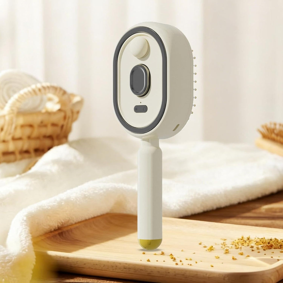 Steam Hair Brush, Detangling Rechargeable Comb with Oil || فرشاة شعر بالبخار، مشط قابل للشحن لفك التشابك مع خاصية استخدام الزيت