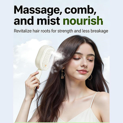 Steam Hair Brush, Detangling Rechargeable Comb with Oil || فرشاة شعر بالبخار، مشط قابل للشحن لفك التشابك مع خاصية استخدام الزيت
