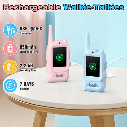 Video Walkie Talkie 2 Pack Rechargeable Interphone with HD Camera &amp; Voice Changer.