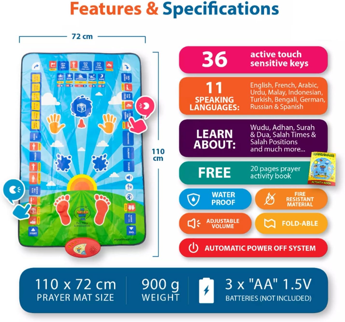 Islamic Smart Prayer Mat for Children Education