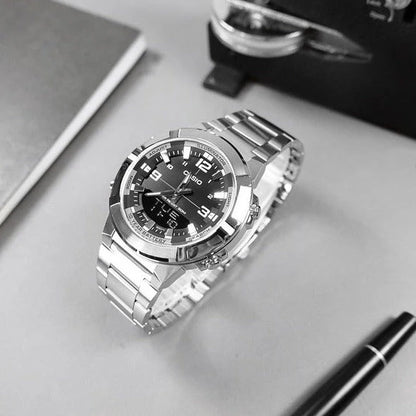 Casio Analog AMW-870D-1AVDF Mens Watch With Stainless Steel Band