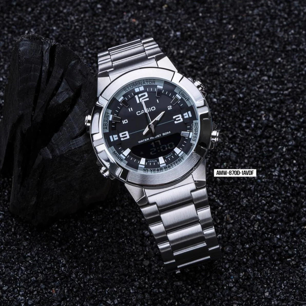 Casio Analog AMW-870D-1AVDF Mens Watch With Stainless Steel Band