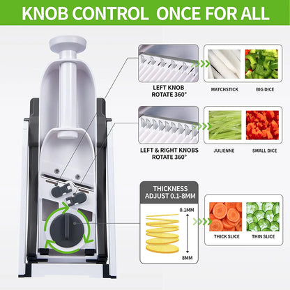 Adjustable Vegetable Cutter, 4-in-1 Mandoline